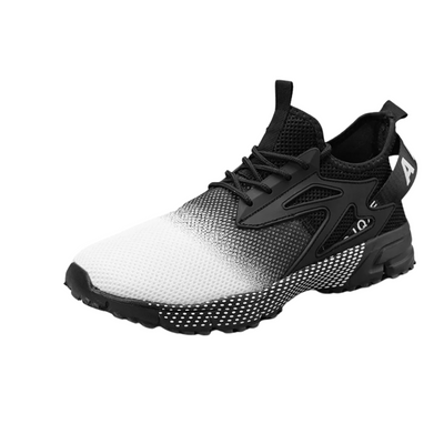 Zapatillas Deportivas Hombre Blancas y Negras con Malla Transpirable y Suela de Agarre para Running y Uso Diario