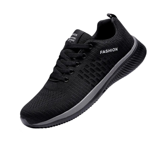 Zapatillas Deportivas Hombre Negras con Malla Transpirable y Suela Ergonómica para Entrenamiento y Caminatas