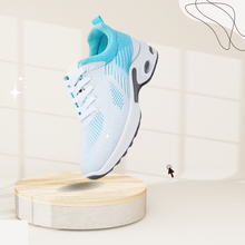 Cargar imagen en el visor de la galería, Zapatillas Deportivas Mujer Blancas y Azul Celeste con Malla Transpirable y Suela con Cámara de Aire para Correr y Gimnasio