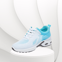 Cargar imagen en el visor de la galería, Zapatillas Deportivas Mujer Blancas y Azul Celeste con Malla Transpirable y Suela con Cámara de Aire para Correr y Gimnasio