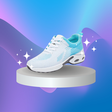 Cargar imagen en el visor de la galería, Zapatillas Deportivas Mujer Blancas y Azul Celeste con Malla Transpirable y Suela con Cámara de Aire para Correr y Gimnasio