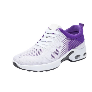 Zapatillas Deportivas Mujer Blancas y Lila con Malla Transpirable y Suela con Cámara de Aire para Entrenamiento y Running