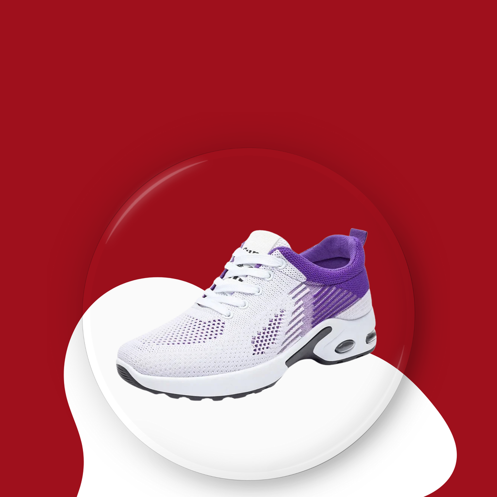 Zapatillas Deportivas Mujer Blancas y Lila con Malla Transpirable y Suela con Cámara de Aire para Entrenamiento y Running