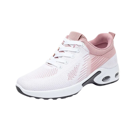 Zapatillas Deportivas Mujer Blancas y Rosa con Malla Transpirable y Suela con Cámara de Aire para Fitness y Running