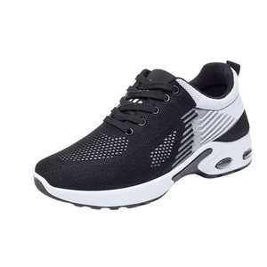 Zapatillas Deportivas Mujer Negras y Blancas con Malla Transpirable y Suela con Cámara de Aire para Running