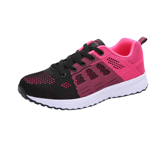 Zapatillas Deportivas Mujer Negras y Fucsia con Malla Transpirable y Suela Amortiguada para Gimnasio y Running