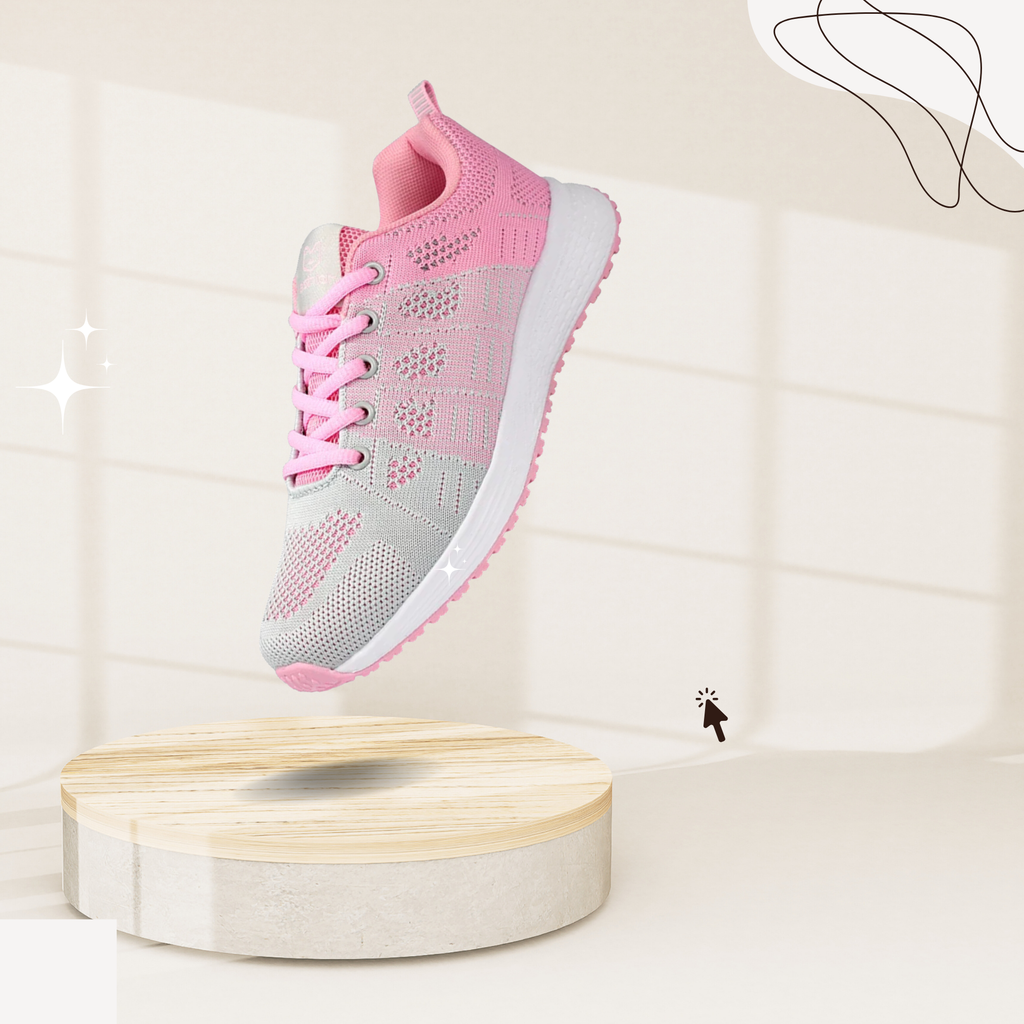 Zapatillas Deportivas Mujer Rosa y Gris con Malla Transpirable y Suela Amortiguada para Correr y Entrenar